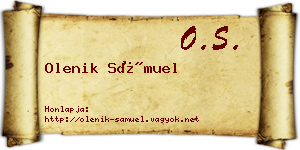 Olenik Sámuel névjegykártya